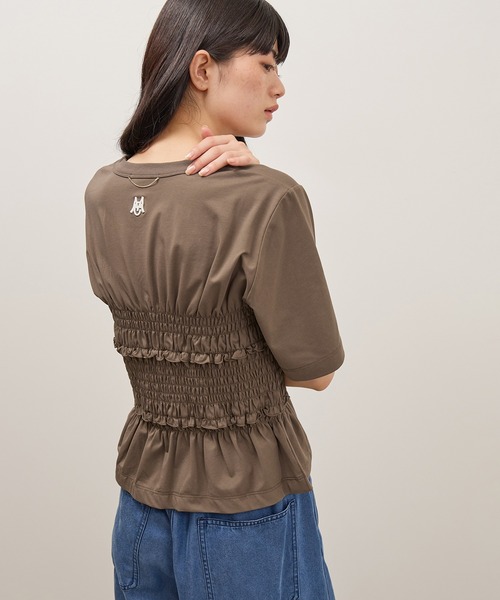 ADAM ET ROPE'(アダムエロペ)の「ロゴシャーリングTEE/接触冷感/UVカット/防シワ/遮熱(Tシャツ/カットソー・レディース・ブラック/ホワイト/ブラウン・FREE)」の3枚目の写真