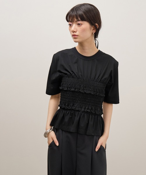 ADAM ET ROPE'(アダムエロペ)の「ロゴシャーリングTEE/接触冷感/UVカット/防シワ/遮熱(Tシャツ/カットソー・レディース・ブラック/ホワイト/ブラウン・FREE)」の17枚目の写真