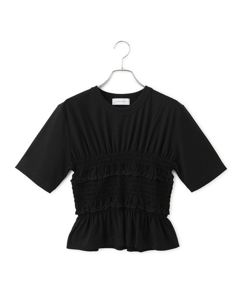 ADAM ET ROPE'(アダムエロペ)の「ロゴシャーリングTEE/接触冷感/UVカット/防シワ/遮熱(Tシャツ/カットソー・レディース・ブラック/ホワイト/ブラウン・FREE)」の7枚目の写真