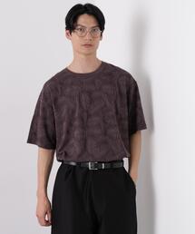 リンクスジャガードリーフ柄Tシャツ