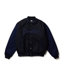 NEW ERA | ニューエラ【NEW ERA】- ニューヨーク ヤンキース メルトン ジャケット【New York Yankees MELTON VARSITY JACKET NAVY 14682677】(ブルゾン)