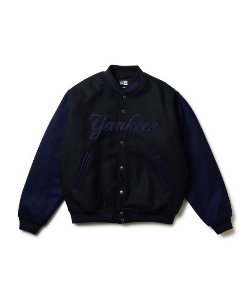 NEW ERA(ニューエラ)の「ニューエラ【NEW ERA】- ニューヨーク ヤンキース メルトン ジャケット【New York Yankees MELTON VARSITY JACKET NAVY 14682677】(ブルゾン・メンズ・ネイビー・L/XL/XXL/M)」の1枚目の写真