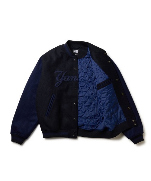 NEW ERA(ニューエラ)の「ニューエラ【NEW ERA】- ニューヨーク ヤンキース メルトン ジャケット【New York Yankees MELTON VARSITY JACKET NAVY 14682677】(ブルゾン・メンズ・ネイビー・L/XL/XXL/M)」の9枚目の写真