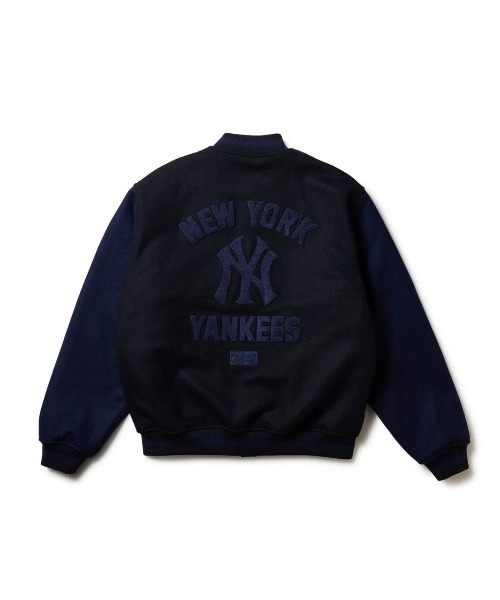 NEW ERA(ニューエラ)の「ニューエラ【NEW ERA】- ニューヨーク ヤンキース メルトン ジャケット【New York Yankees MELTON VARSITY JACKET NAVY 14682677】(ブルゾン・メンズ・ネイビー・L/XL/XXL/M)」の7枚目の写真