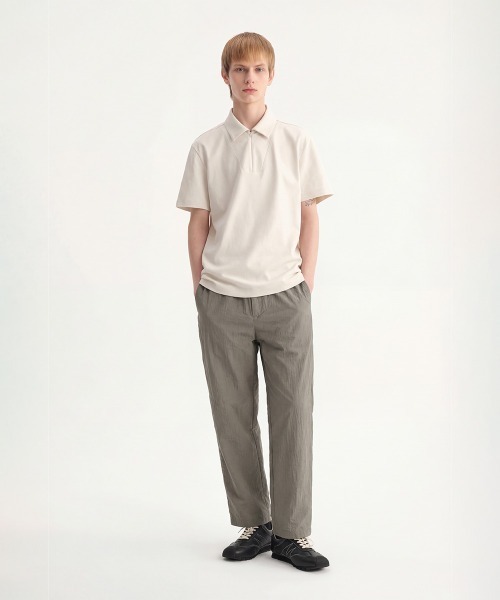 MODE COMMUTER（モードコミューター）の「Crinkle-Finish Woven Straight Trousers（その他パンツ・メンズ・カーキ・SMALL/MEDIUM/LARGE）」の7枚目の写真