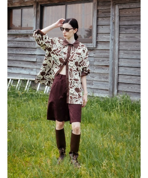 sahara(サハラ)の「【26AW PRE ORDER】Embroidery Suede Shirt Jacket(その他アウター・レディース・ブラウン/ブラック・FREE)」の15枚目の写真