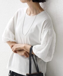 【WEB限定】〈接触冷感/UVカット/汗染み防止加工〉FUNCTION 袖 レース プルオーバー