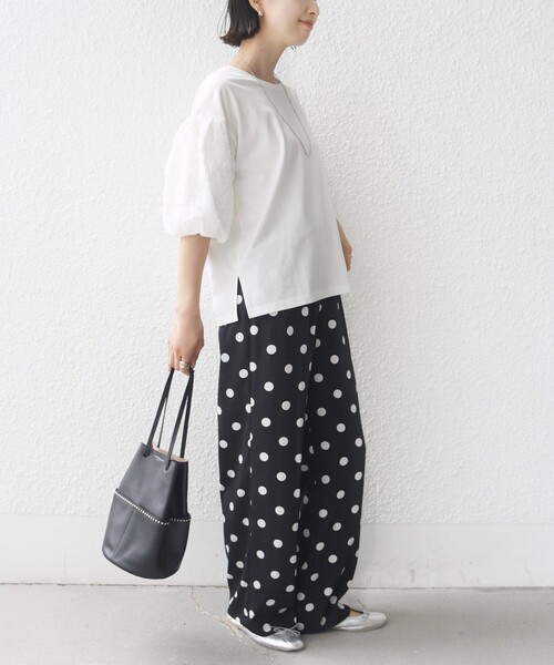 SHIPS(シップス)の「【WEB限定】〈接触冷感/UVカット/汗染み防止加工〉FUNCTION 袖 レース プルオーバー(Tシャツ/カットソー・レディース・イエロー系/ブラック/ホワイト・ONE SIZE)」の17枚目の写真
