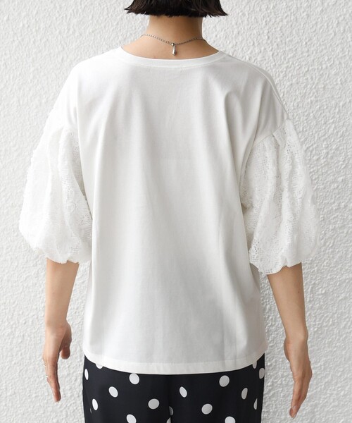 SHIPS(シップス)の「【WEB限定】〈接触冷感/UVカット/汗染み防止加工〉FUNCTION 袖 レース プルオーバー(Tシャツ/カットソー・レディース・イエロー系/ブラック/ホワイト・ONE SIZE)」の13枚目の写真