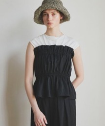 Doux archives（ドゥアルシーヴ）の「カットドッキングギャザートップス（Tシャツ/カットソー・レディース）」