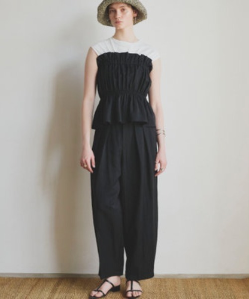 Doux archives(ドゥアルシーヴ)の「カットドッキングギャザートップス(Tシャツ/カットソー・レディース・ブラック/ブラウン・38)」の21枚目の写真