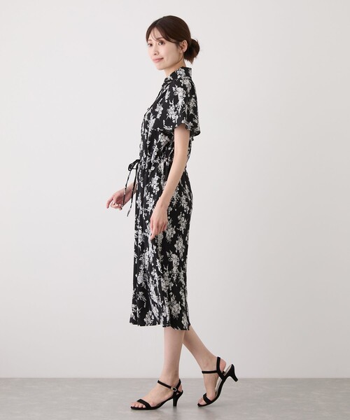 Jayro(ジャイロ)の「シャツ衿ウェストギャザーワンピース(ワンピース・レディース・ブラック系その他/ライトグリーン/ピンク/ホワイト系その他/ネイビー・M)」の8枚目の写真