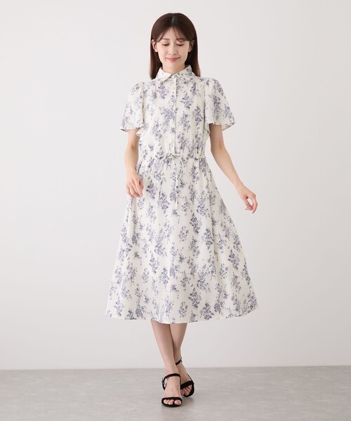Jayro(ジャイロ)の「シャツ衿ウェストギャザーワンピース(ワンピース・レディース・ブラック系その他/ライトグリーン/ピンク/ホワイト系その他/ネイビー・M)」の13枚目の写真