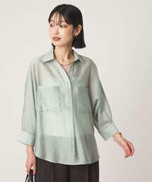 エアリーシアー スキッパー ポケット シャツ 接触冷感