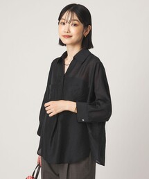 エアリーシアー スキッパー ポケット シャツ 接触冷感