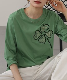BRODIAEA クローバーモチーフ7分袖Tシャツ