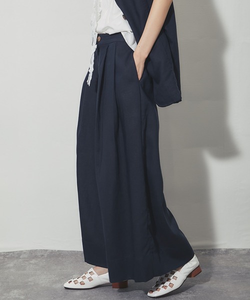 SMILE ORCHID(スマイルオーキッド)の「リネンワイドパンツ(その他パンツ・レディース・ナチュラル/ネイビー・M)」の22枚目の写真