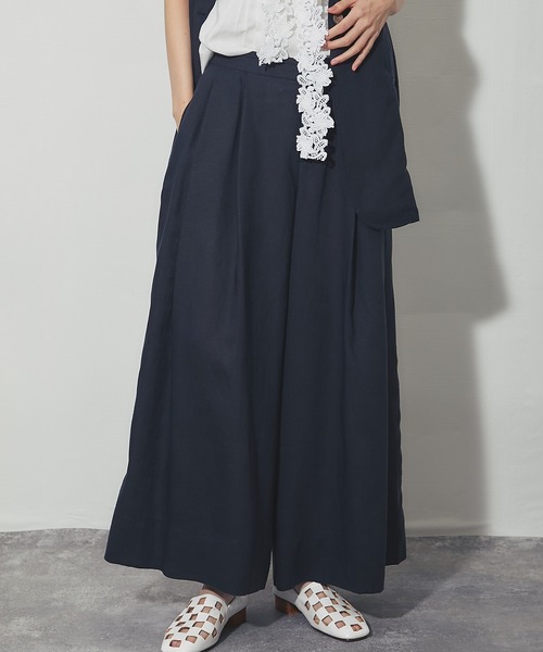 SMILE ORCHID(スマイルオーキッド)の「リネンワイドパンツ(その他パンツ・レディース・ナチュラル/ネイビー・M)」の15枚目の写真