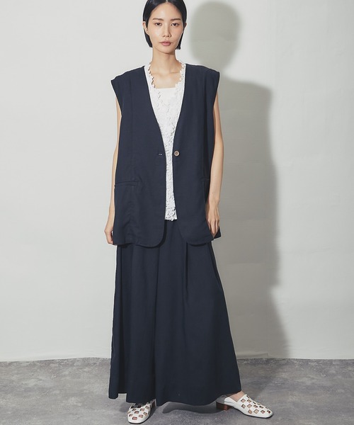 SMILE ORCHID(スマイルオーキッド)の「リネンワイドパンツ(その他パンツ・レディース・ナチュラル/ネイビー・M)」の19枚目の写真