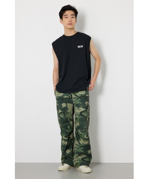 RODEO CROWNS WIDE BOWL(ロデオクラウンズワイドボウル)の「Blackletterノースリーブトップス(Tシャツ/カットソー・メンズ・ターコイズブルー系1/ブラック/ホワイト・LARGE/MEDIUM)」の15枚目の写真