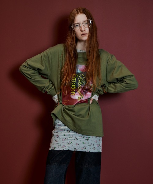 MAISON SPECIAL(メゾンスペシャル)の「Blurred Emotion Logo Print Long Sleeve T-Shirt/BlurredEmotionロゴプリントロンTEE(Tシャツ/カットソー・レディース・ホワイト/チャコールグレー/カーキ・FREE)」の3枚目の写真