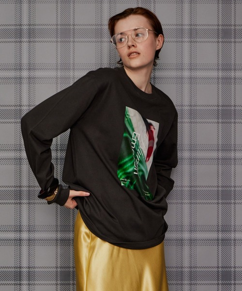 MAISON SPECIAL(メゾンスペシャル)の「Blurred Emotion Logo Print Long Sleeve T-Shirt/BlurredEmotionロゴプリントロンTEE(Tシャツ/カットソー・レディース・ホワイト/チャコールグレー/カーキ・FREE)」の4枚目の写真