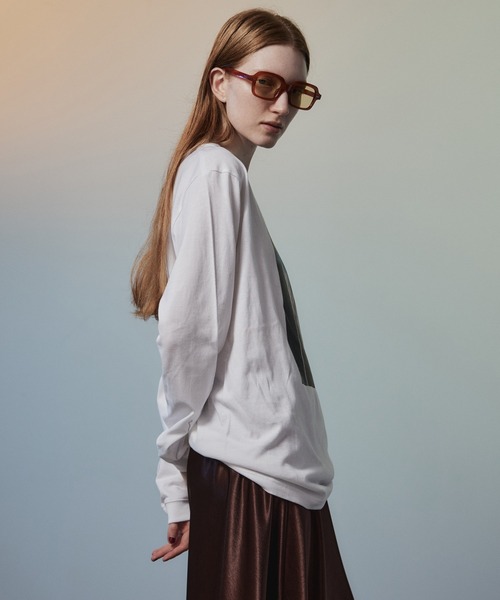 MAISON SPECIAL(メゾンスペシャル)の「Blurred Emotion Logo Print Long Sleeve T-Shirt/BlurredEmotionロゴプリントロンTEE(Tシャツ/カットソー・レディース・ホワイト/チャコールグレー/カーキ・FREE)」の8枚目の写真