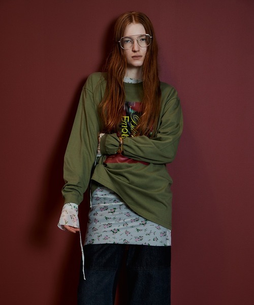 MAISON SPECIAL(メゾンスペシャル)の「Blurred Emotion Logo Print Long Sleeve T-Shirt/BlurredEmotionロゴプリントロンTEE(Tシャツ/カットソー・レディース・ホワイト/チャコールグレー/カーキ・FREE)」の12枚目の写真