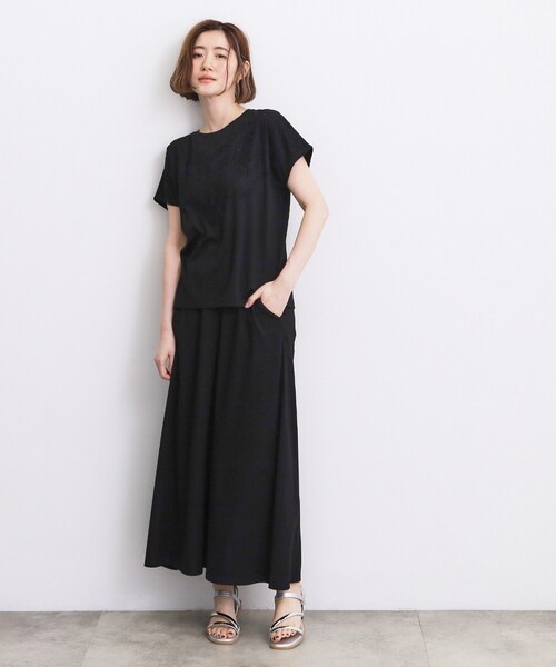 grove(グローブ)の「【持続冷感/SET UP可】ひんやりポンチシリーズ/フロントレースドルマンカットソー(Tシャツ/カットソー・レディース・ブラック/オフホワイト/パープル系4/ブラウン系その他・03/02/04/05)」の11枚目の写真