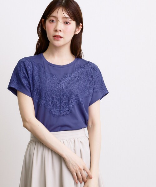 grove(グローブ)の「【持続冷感/SET UP可】ひんやりポンチシリーズ/フロントレースドルマンカットソー(Tシャツ/カットソー・レディース・ブラック/オフホワイト/パープル系4/ブラウン系その他・03/02/04/05)」の17枚目の写真