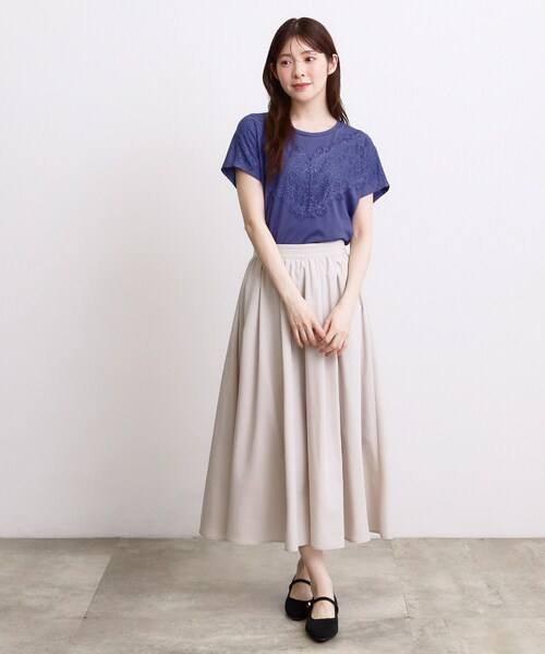 grove(グローブ)の「【持続冷感/SET UP可】ひんやりポンチシリーズ/フロントレースドルマンカットソー(Tシャツ/カットソー・レディース・ブラック/オフホワイト/パープル系4/ブラウン系その他・03/02/04/05)」の19枚目の写真