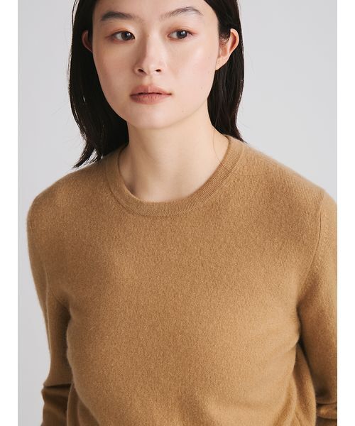 MIESROHE（ミースロエ）の「【洗える】バイカラーカシミアコンパクトニット（ニット/セーター・レディース・イエロー/キャメル/グレー・F）」の8枚目の写真