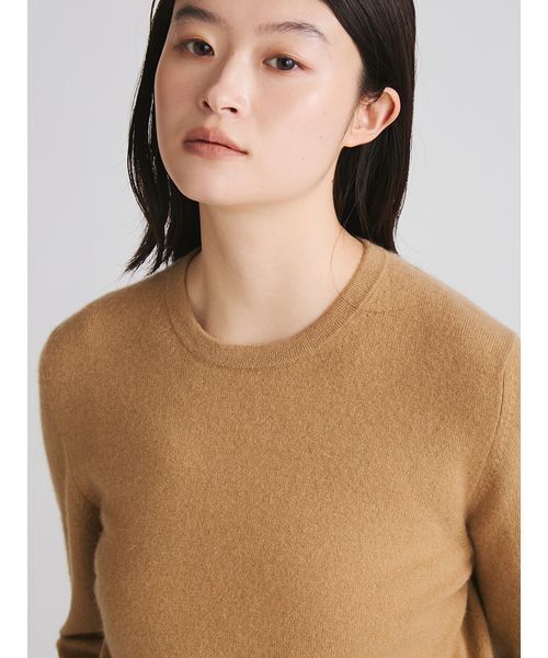 MIESROHE（ミースロエ）の「【洗える】バイカラーカシミアコンパクトニット（ニット/セーター・レディース・イエロー/キャメル/グレー・F）」の9枚目の写真