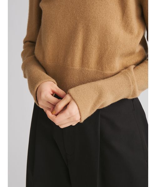 MIESROHE（ミースロエ）の「【洗える】バイカラーカシミアコンパクトニット（ニット/セーター・レディース・イエロー/キャメル/グレー・F）」の14枚目の写真