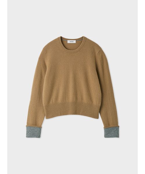 MIESROHE（ミースロエ）の「【洗える】バイカラーカシミアコンパクトニット（ニット/セーター・レディース・イエロー/キャメル/グレー・F）」の16枚目の写真