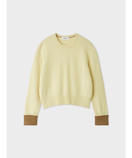 MIESROHE(ミースロエ)の「【洗える】バイカラーカシミアコンパクトニット(ニット/セーター・レディース・イエロー/キャメル/グレー・F)」の22枚目の写真