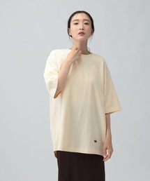 バックボタンミニ裏毛6分袖チュニック　1054144