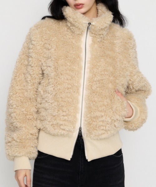 LAGUA GEM ファーブルゾン FRONT ZIP FAUX FUR ブルゾン（ブルゾン）｜LAGUA GEM（ラグアジェム