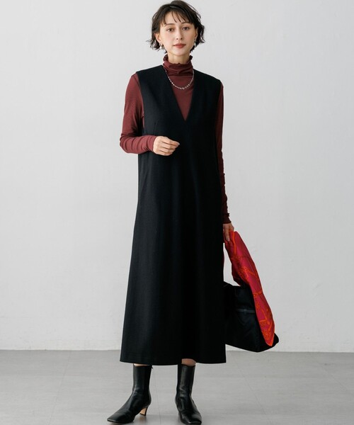 23区 L(ニジュウサンクオオキイサイズ)の「シアーリブ タートルネック カットソー(Tシャツ/カットソー・レディース・ダークブラウン系・46)」の10枚目の写真