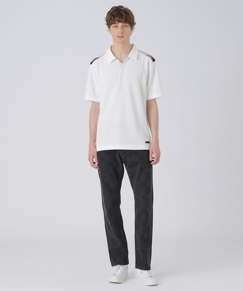 BLACK LABEL CRESTBRIDGE(ブラックレーベル・クレストブリッジ)の「ショルダーチェックスキッパーポロシャツ(ポロシャツ・メンズ・オフホワイト/チャコールグレー/グリーン系その他・XL/L/M)」の11枚目の写真