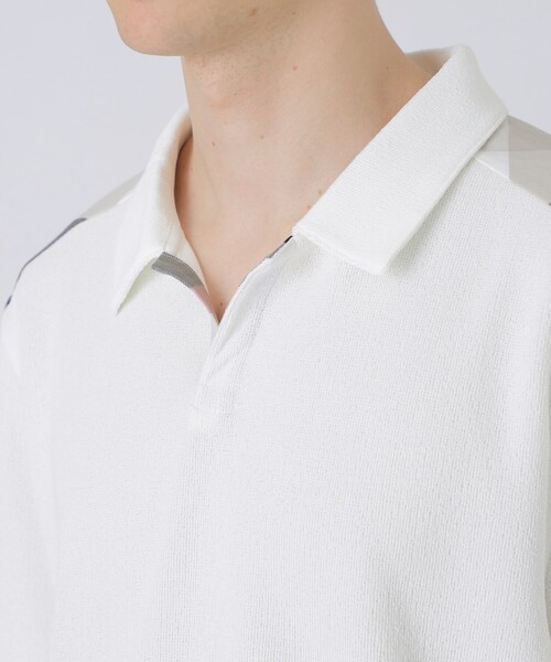 BLACK LABEL CRESTBRIDGE(ブラックレーベル・クレストブリッジ)の「ショルダーチェックスキッパーポロシャツ(ポロシャツ・メンズ・オフホワイト/チャコールグレー/グリーン系その他・XL/L/M)」の8枚目の写真