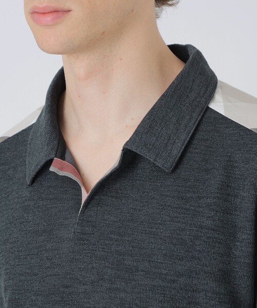 BLACK LABEL CRESTBRIDGE(ブラックレーベル・クレストブリッジ)の「ショルダーチェックスキッパーポロシャツ(ポロシャツ・メンズ・オフホワイト/チャコールグレー/グリーン系その他・XL/L/M)」の22枚目の写真