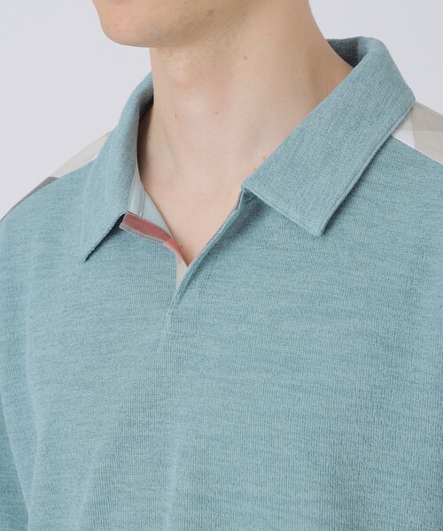 BLACK LABEL CRESTBRIDGE(ブラックレーベル・クレストブリッジ)の「ショルダーチェックスキッパーポロシャツ(ポロシャツ・メンズ・オフホワイト/チャコールグレー/グリーン系その他・XL/L/M)」の15枚目の写真