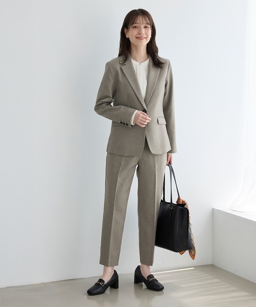 Honeys（ハニーズ）の「【抗菌防臭・静電気軽減】テーパードパンツ（スラックス・レディース・グレー系その他2/ブラック系その他2/ブラウン系その他2・L/LL/M/S）」の8枚目の写真