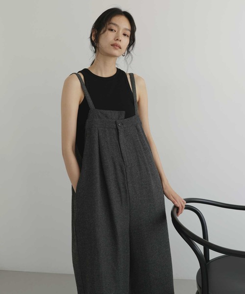 hellam(へラム)の「ヘリンボーンアシメデザインサロペット(サロペット/オーバーオール・レディース・ダークブラウン/ベージュ/ブラウン/ブラック・FREE)」の9枚目の写真