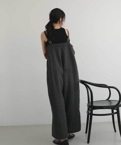 hellam(へラム)の「ヘリンボーンアシメデザインサロペット(サロペット/オーバーオール・レディース・ダークブラウン/ベージュ/ブラウン/ブラック・FREE)」の14枚目の写真