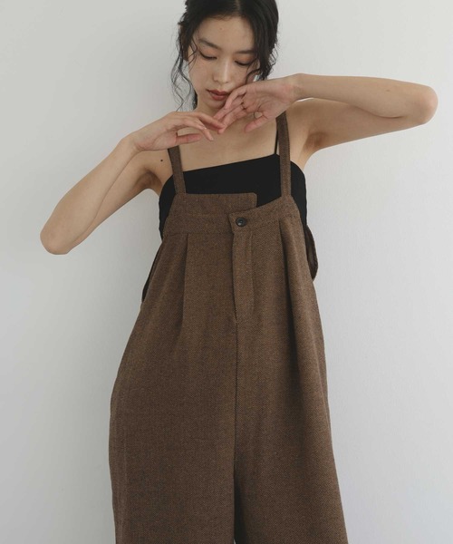 hellam(へラム)の「ヘリンボーンアシメデザインサロペット(サロペット/オーバーオール・レディース・ダークブラウン/ベージュ/ブラウン/ブラック・FREE)」の19枚目の写真