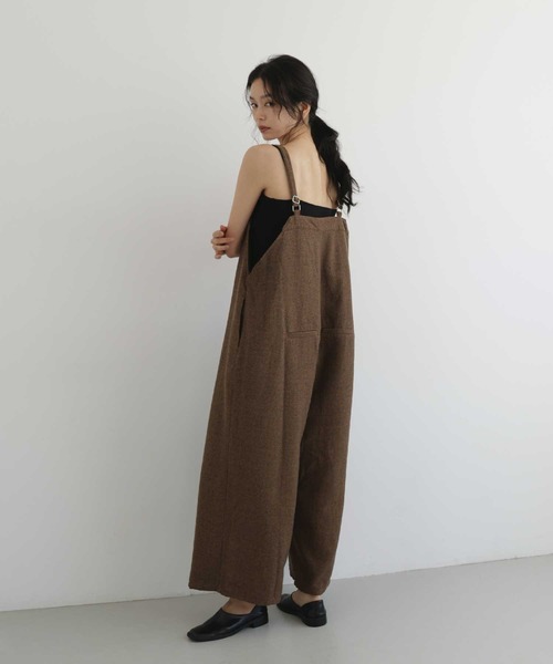 hellam(へラム)の「ヘリンボーンアシメデザインサロペット(サロペット/オーバーオール・レディース・ダークブラウン/ベージュ/ブラウン/ブラック・FREE)」の21枚目の写真