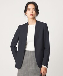 ［size SHORT/TALLあり］ライト ダブルクロス ノーラペル ジャケット