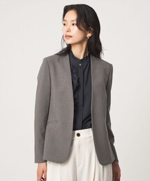 ［size SHORT/TALLあり］ライト ダブルクロス ノーラペル ジャケット